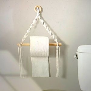 Macrame Bohemian Toilet Paper Holder. New